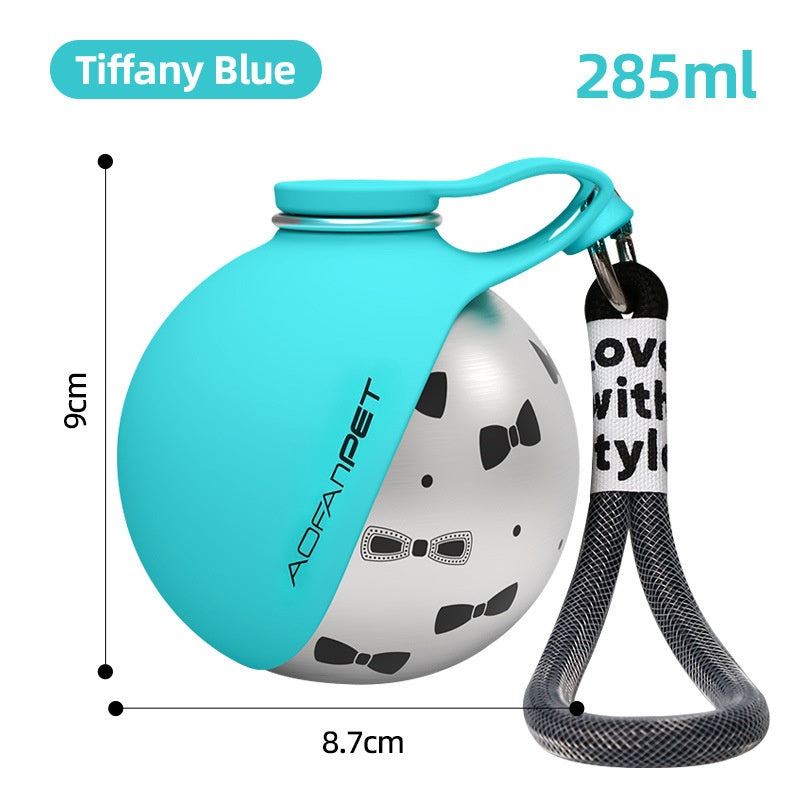 Portable Dog Water Bottle & Bowl — Stainless Steel Travel Dispenser