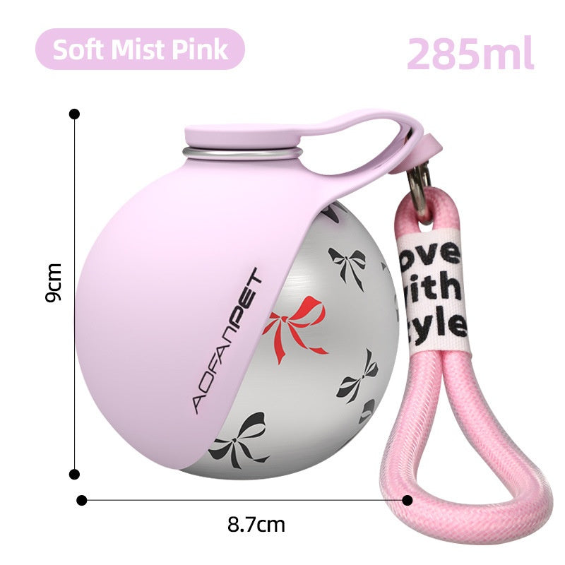 Portable Dog Water Bottle & Bowl — Stainless Steel Travel Dispenser