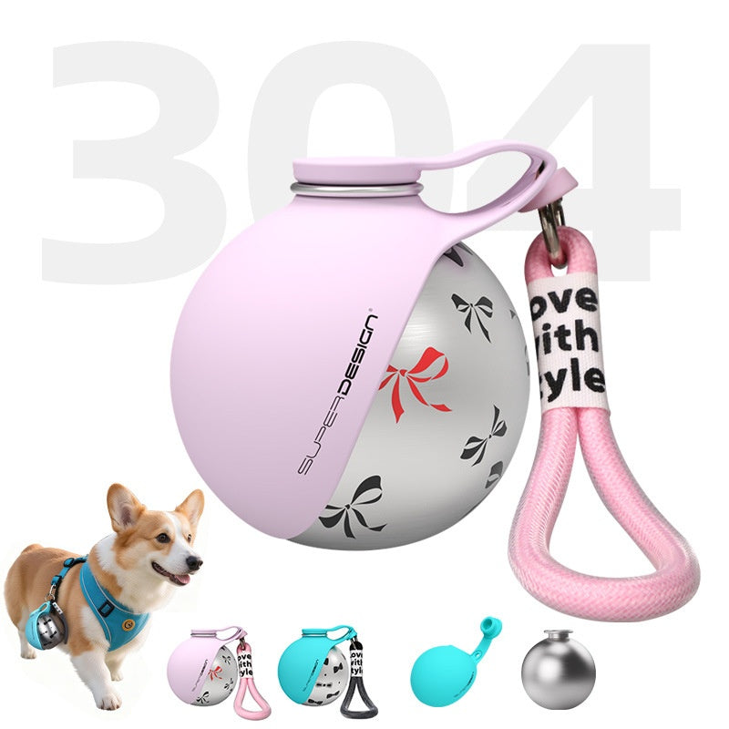 Portable Dog Water Bottle & Bowl — Stainless Steel Travel Dispenser